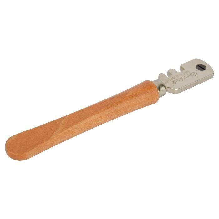 Stanley Cortador de Vidrio Tradicional de Acero con 6 Perillas, ideal para cortes de 3 a 10 mm y Vidrio Flotado, Mango de Madera Barnizada 1