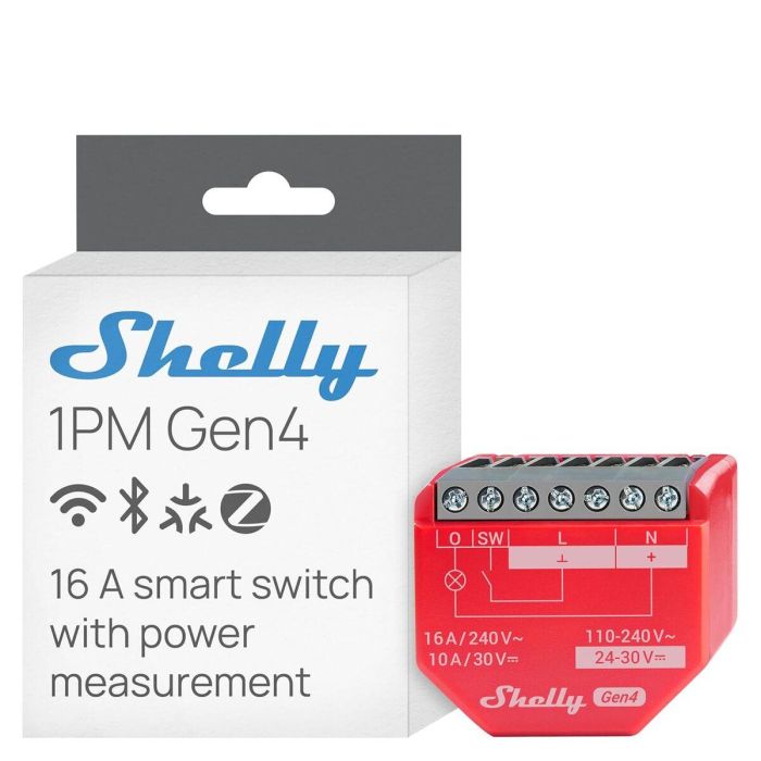 Shelly 1PM Gen4 Rele Inteligente Empotrado 1 Canal 16A Medición WLAN Matter Zigbee Bluetooth 18 Shelly 1PM Gen4 Rele Inteligente Empotrado 1 Canal 16A Medición WLAN Matter Zigbee Bluetooth 18