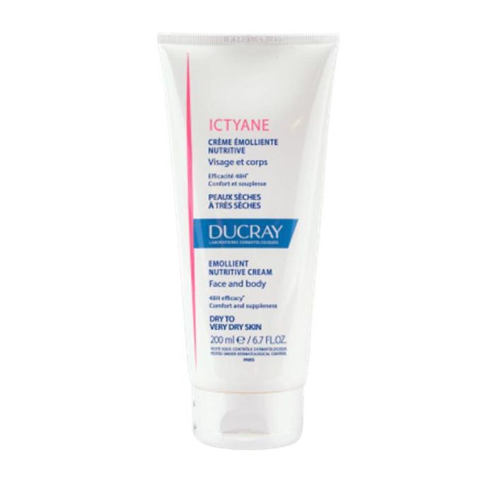 Ducray ICTYANE Crema Emoliente Nutritiva Corporal y Facial | Hidratación Profunda para Pieles Secas a Muy Secas | 200 ml