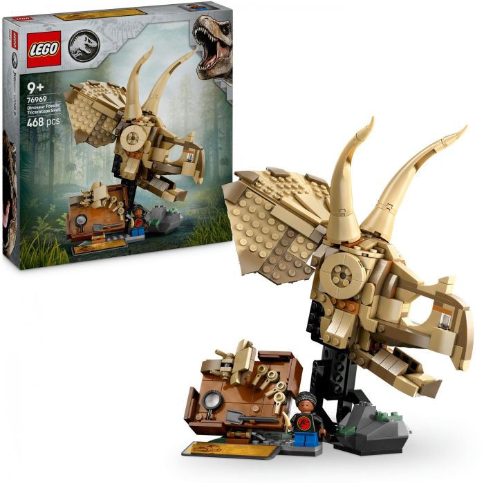 LEGO 76969 Jurassic World Fósiles de Dinosaurios: Cráneo de Triceratops - Set de Construcción para Niños 9 Años 12 LEGO 76969 Jurassic World Fósiles de Dinosaurios: Cráneo de Triceratops - Set de Construcción para Niños 9 Años 12