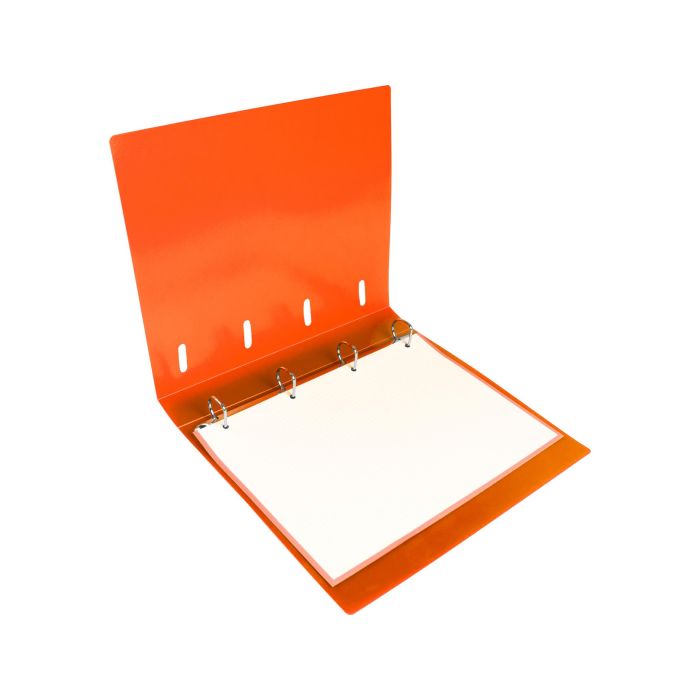 Carpeta Con Recambio Liderpapel A4 Cuadro 5 mm 100 Hojas 80 gr Polipropileno 4 Anillas 40 mm Naranja Fluor 4