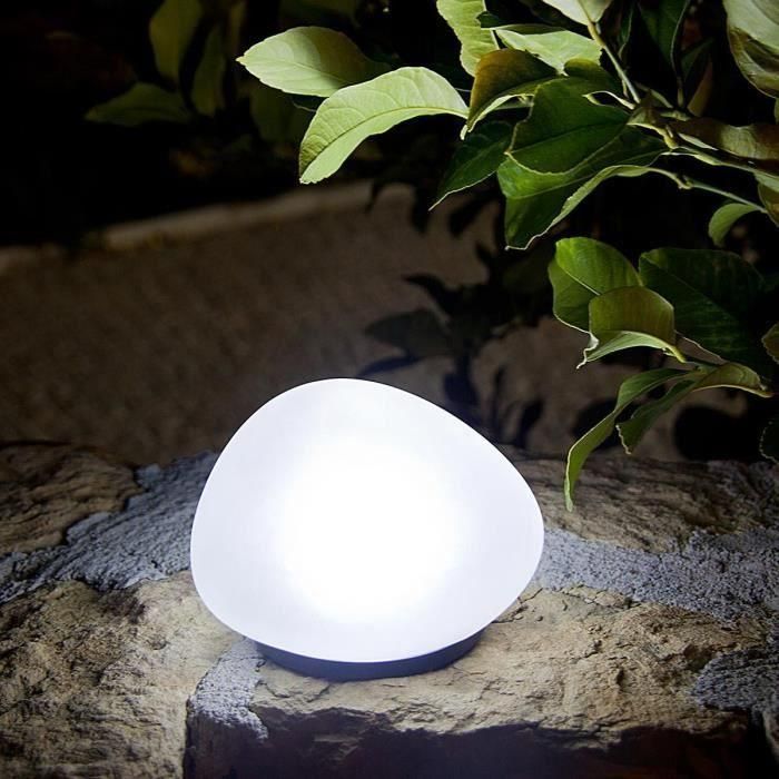 Lámpara solar decorativa de guijarros - LUMISKY - SOLENZARA - Ø16 cm - LED blanco 2 Lámpara solar decorativa de guijarros - LUMISKY - SOLENZARA - Ø16 cm - LED blanco 2