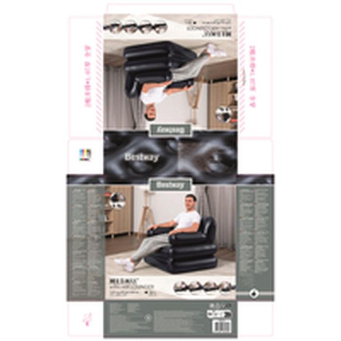 Bestway Sillon Hinchable 4 Posiciones Negro 191x38x25 cm Interior 75114 5