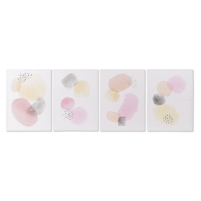 DKD Home Decor Cuadro Moderno Abstracto Lienzo MDF Multicolor 70x50x1.8 cm (4 Unidades)