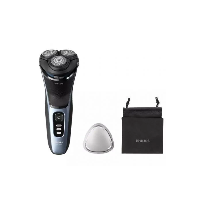 Philips Afeitadora Shaver Series 3000 S3243/12 con Cabezales Flexibles 5D, PowerCut, Uso Seco y Húmedo, 60 Minutos de Autonomía y 2 Accesorios
