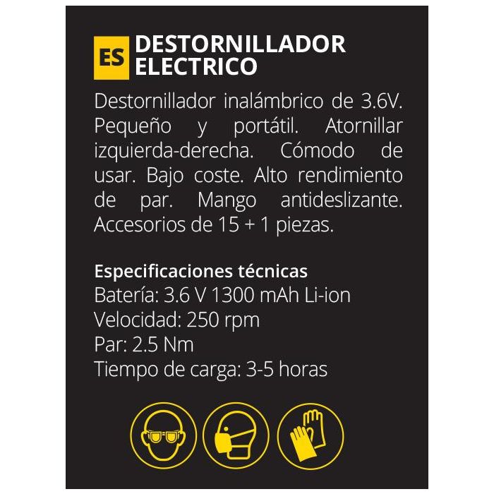 Set de Destornillador Eléctrico Inalámbrico con 15 Accesorios - Kiwi (5 Cajas) 4 Set de Destornillador Eléctrico Inalámbrico con 15 Accesorios - Kiwi (5 Cajas) 4