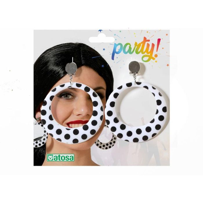 Pendientes con Flor y Lágrima Color Plata para Disfraz Flamenca