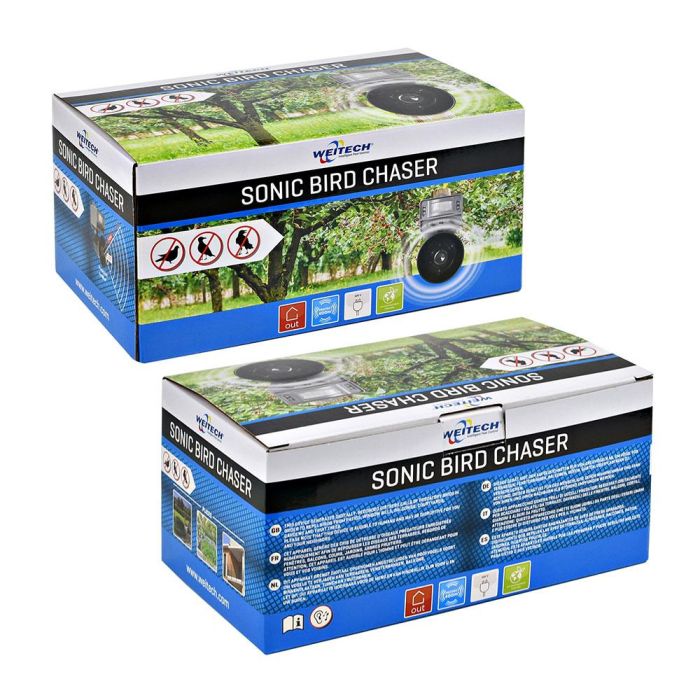 Weitech Ahuyentador Sonoro de Pájaros con Flash para Exterior. Repelente Automático por Movimiento para Jardines y Terrazas 2