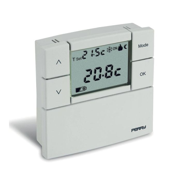 Perry Termostato digital Zefiro 84x84mm, 2 niveles de temperatura + antihielo, LCD, 8.4x2.3x8.4cm 0 Perry Termostato digital Zefiro 84x84mm, 2 niveles de temperatura + antihielo, LCD, 8.4x2.3x8.4cm 0