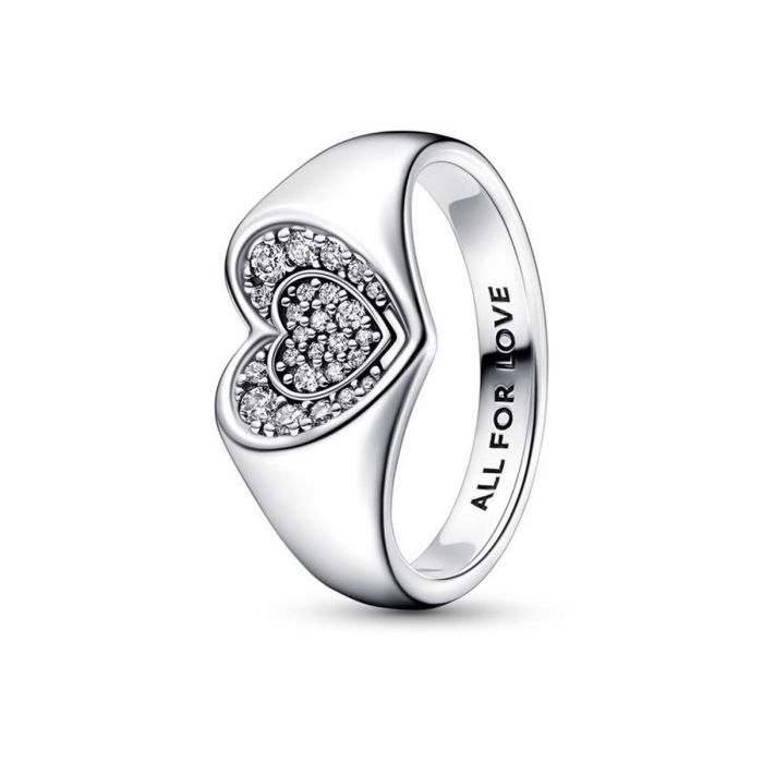 Anillo Mujer Pandora RADIANT HEART PAVE SIGNET - RING - SIZE 52