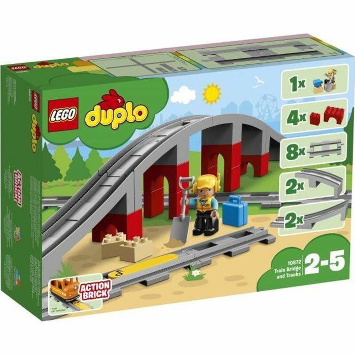 Playset de Vehículos   Lego DUPLO 10872 Train rails and bridge         26 Piezas   1