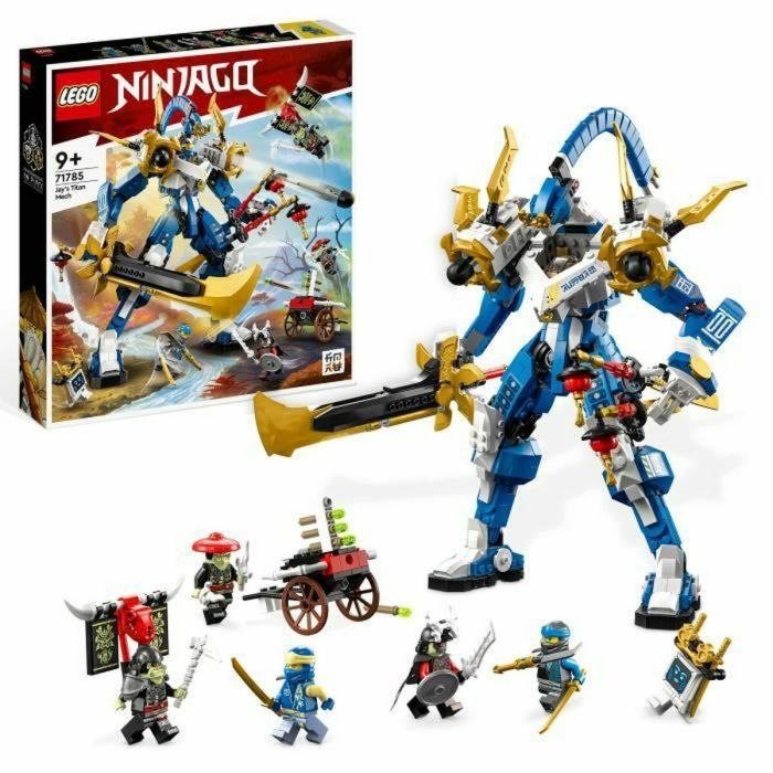 LEGO NINJAGO 71785 The Jay Titan Robot, Juguete para niños, con minifigurinas y árbol