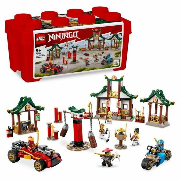 LEGO NINJAGO 71787 La caja de creative ladrillos ninja, almacenamiento de juguetes, automóvil y motocicleta