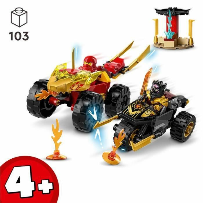Playset de Vehículos Lego Ninjago Kai and Ras's Car and Bike Battle 71789 109 Piezas 6