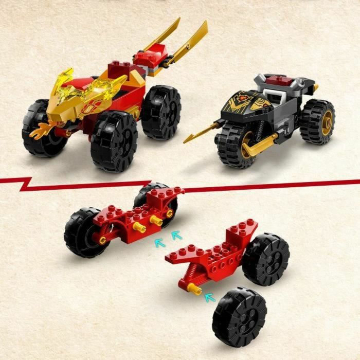 Playset de Vehículos Lego Ninjago Kai and Ras's Car and Bike Battle 71789 109 Piezas 5
