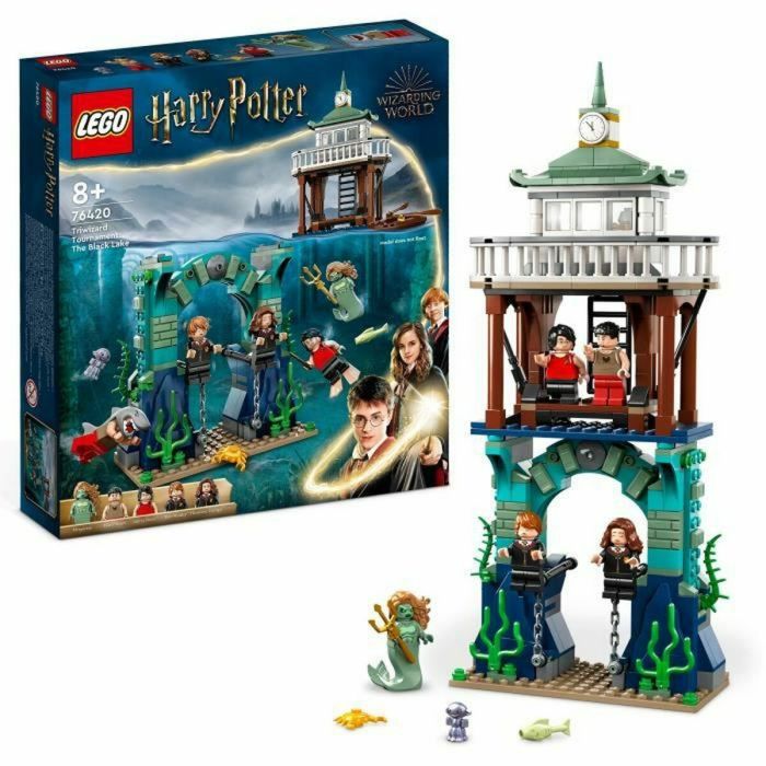 LEGO HARRY POTTER 76420 El torneo Three Wizards: lac noir, juguete con bote y 5 figuras