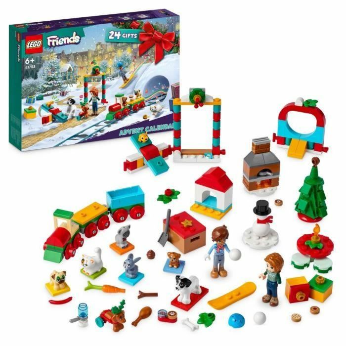 LEGO Friends 41758 Calendario de Adviento 2023, con 24 obsequios que incluyen 8 figuras de animales, 2 minimuñecos, regalo de Navidad