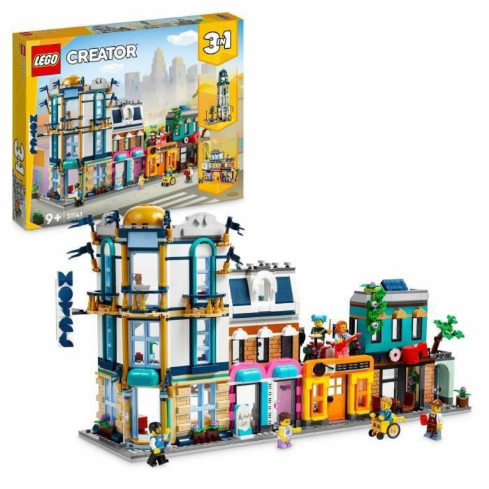 LEGO Creator 31141 The High Street, Juguete de Construcción con Rascacielos y Market Street, Idea de Regalo