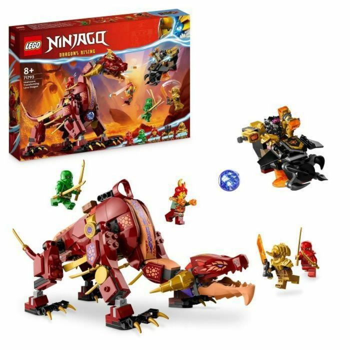 LEGO NINJAGO 71793 The Dragon de Lava Transformable de Heatwave, juguete de dragón con minifigurinas