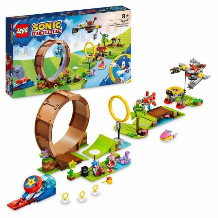 LEGO Sonic the Hedgehog 76994 Sonic and the Green Hill Zone Looping Challenge, juguete para niños con 9 personajes