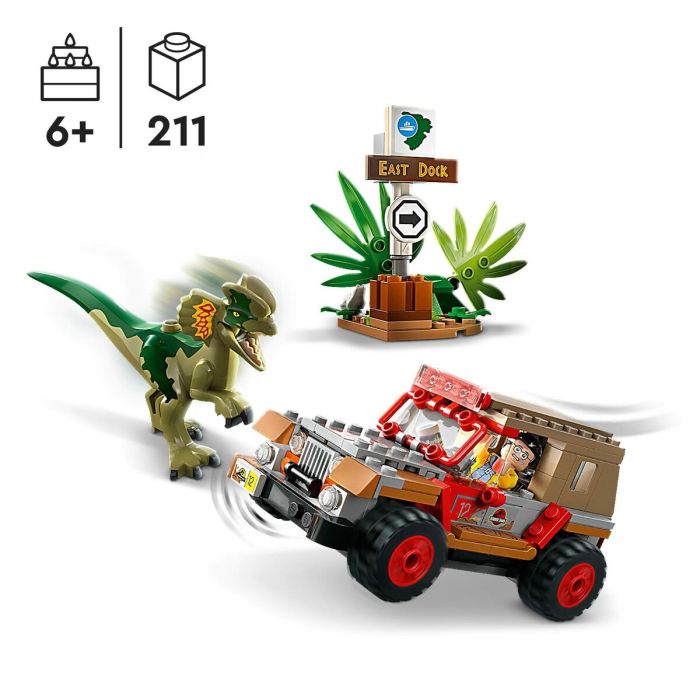 Playset Lego Jurassic Park 30th Anniversary 76958 Dilophosaurus Ambush 211 Piezas 8