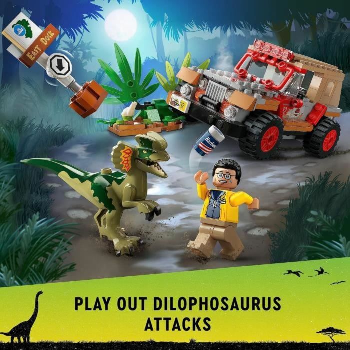 Playset Lego Jurassic Park 30th Anniversary 76958 Dilophosaurus Ambush 211 Piezas 5