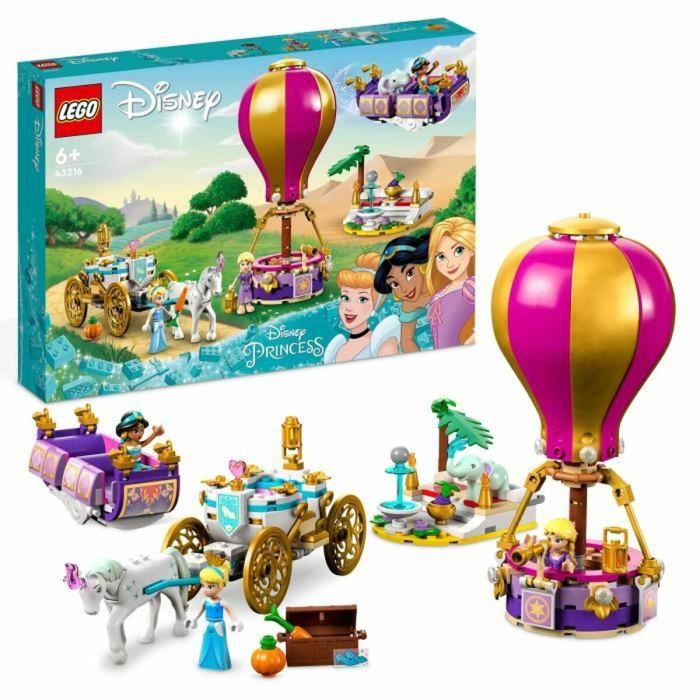 LEGO Disney Princess 43216 El viaje encantado de princesas, juguete con caballo y figuras