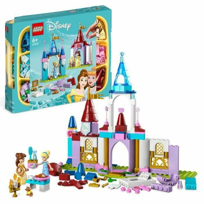 LEGO Disney Princess 43219 Castillos creativos, juguete de castillo con mini-poupées Belle y Cenicienta