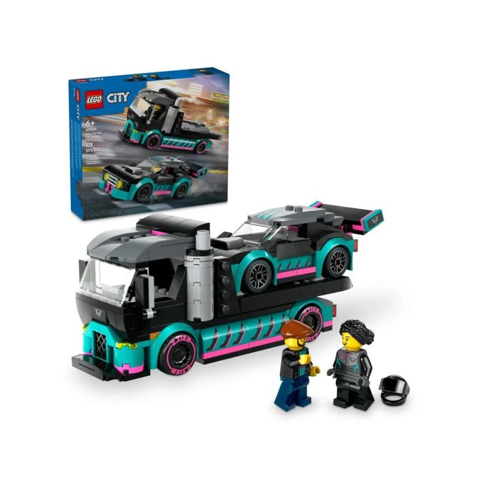 Juego de construccion coche de carreras y camión de transporte lego city