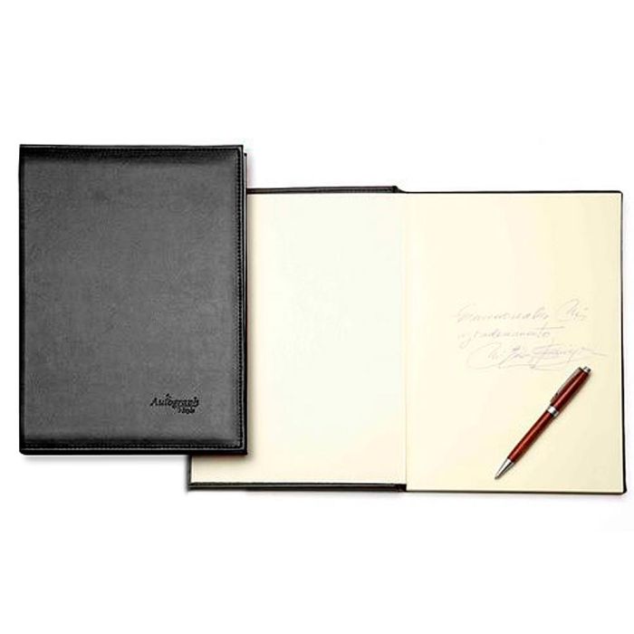 Libro De Firmas Autograph 6876 Tapa Acolchada Negra 305x210 mm