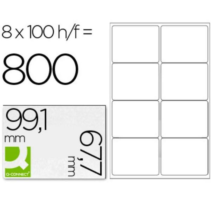 Etiquetas adhesivas Q-Connect KF01588 Blanco 100 Hojas 99,1 x 67,7 mm 1