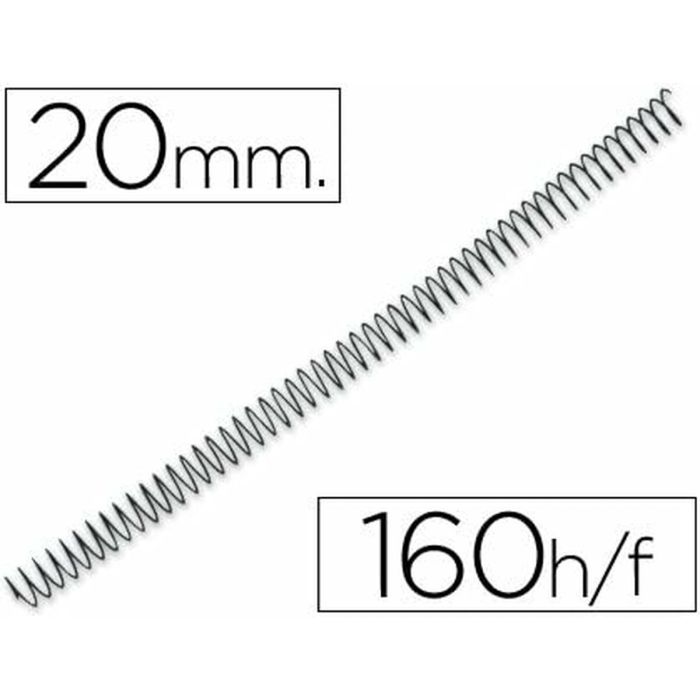 Espirales para Encuadernar Q-Connect KF04434 Metal Ø 20 mm Negro (100 Unidades) 1
