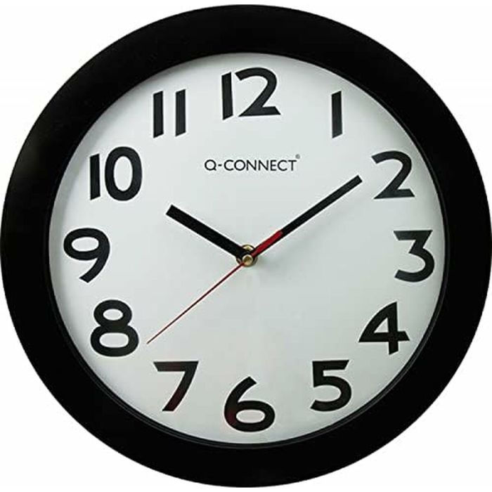 Reloj de Pared Q-Connect KF15590 Negro Ø 30 cm Plástico