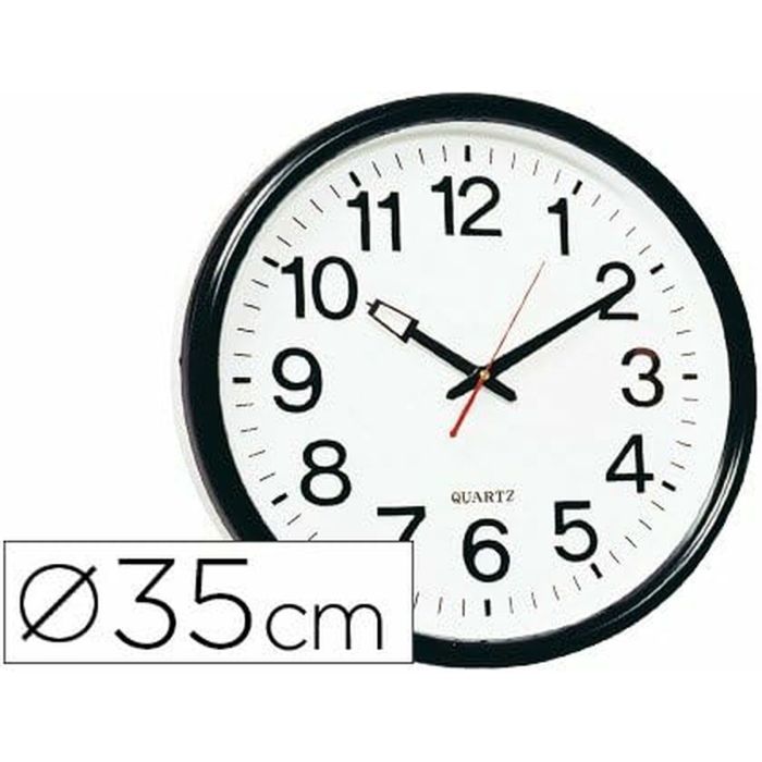 Reloj de Pared Q-Connect KF15592 Negro Ø 34 cm Plástico Moderno