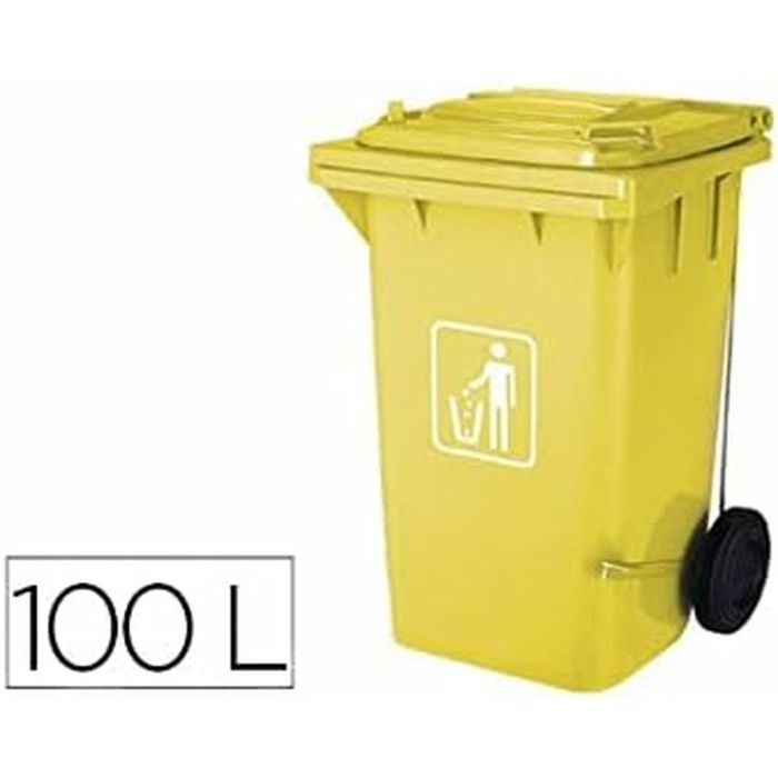 Cubo de basura Q-Connect KF16543 Amarillo Plástico 100 L 1