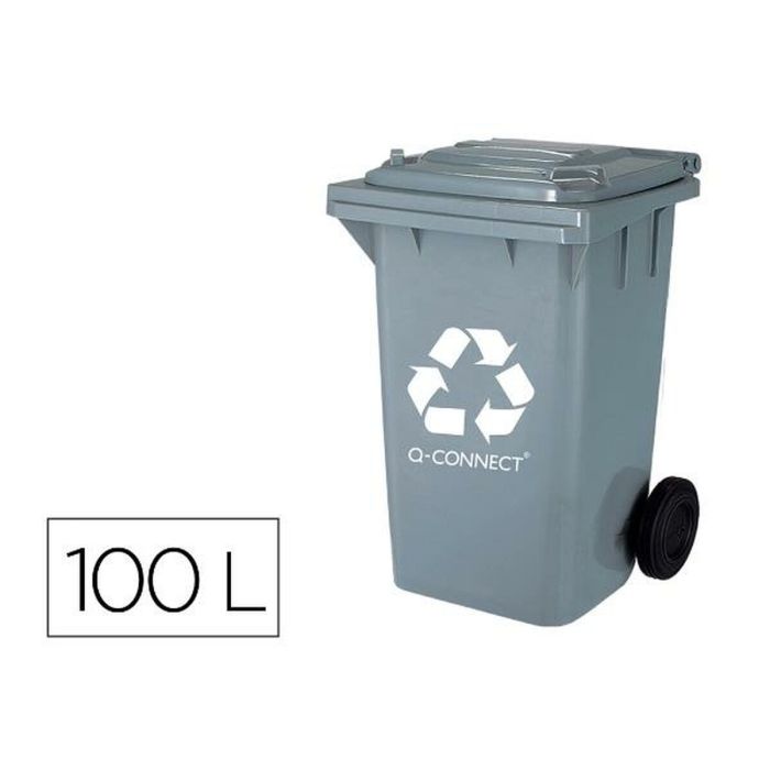 Cubo de basura Q-Connect KF16545 Gris Plástico 100 L 1