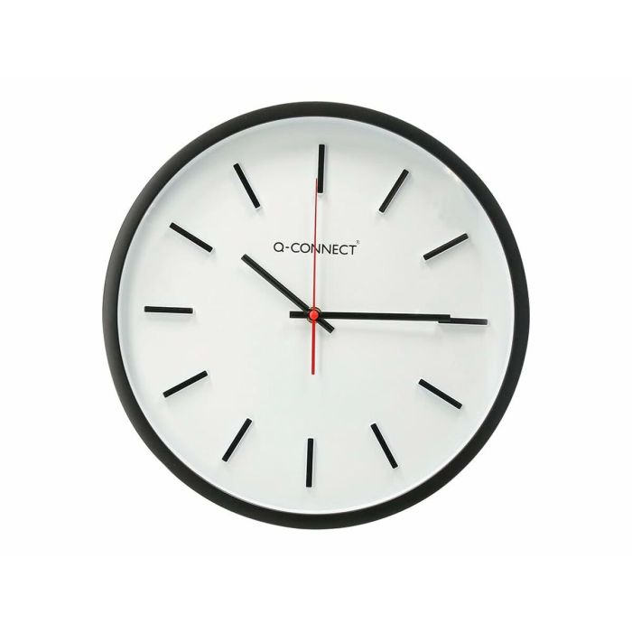 Reloj de Pared Q-Connect KF16951 Ø 34,4 cm Blanco/Negro Plástico