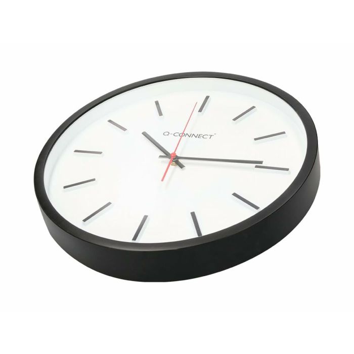 Reloj de Pared Q-Connect KF16951 Ø 34,4 cm Blanco/Negro Plástico 2