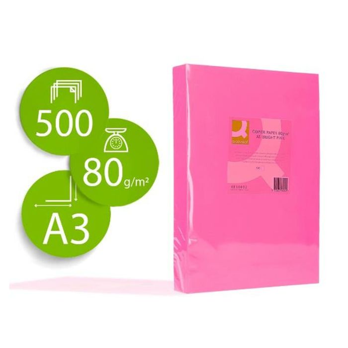 Papel para Imprimir Q-Connect KF18012 Rosa A3 500 Hojas