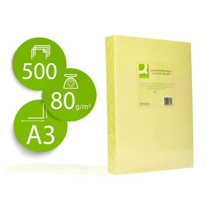 Papel para Imprimir Q-Connect KF18015 Amarillo A3 500 Hojas