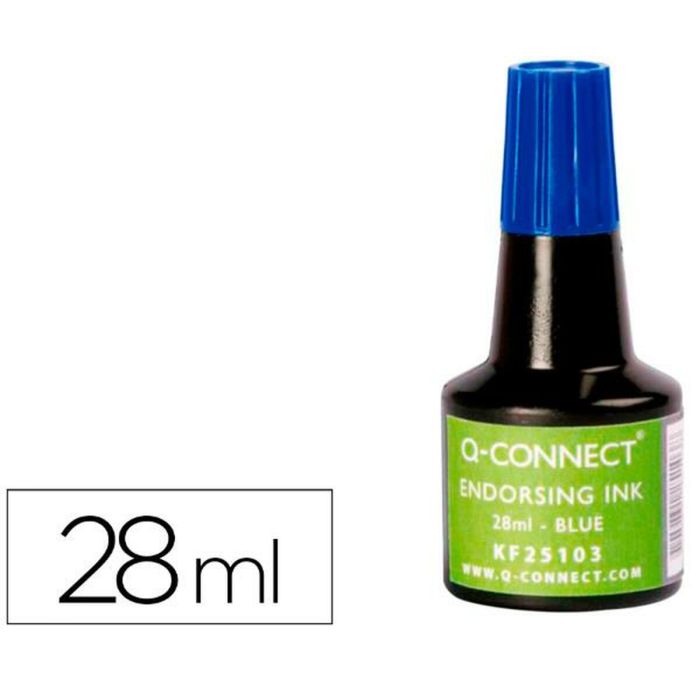 Tinta Tampon Q-Connect Azul Bote 28 mL