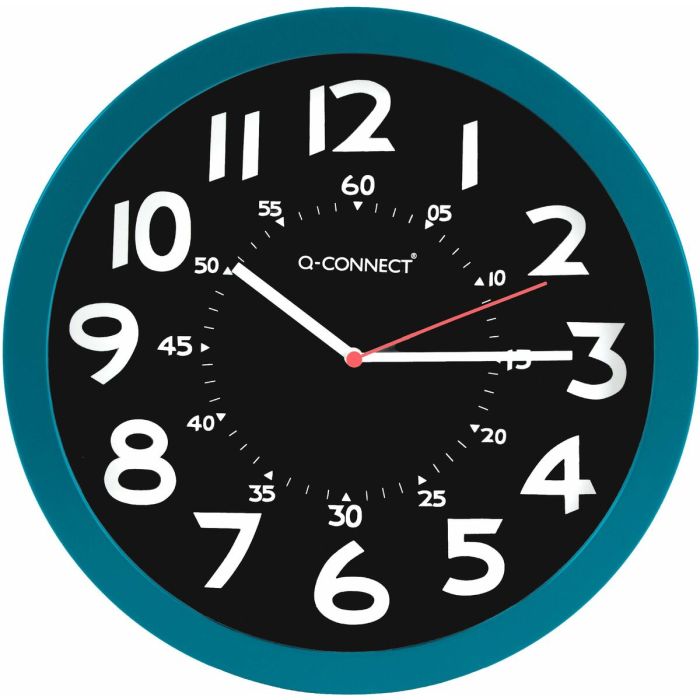 Reloj de Pared Q-Connect KF11214 Ø 30 cm Azul Aluminio Plástico Moderno
