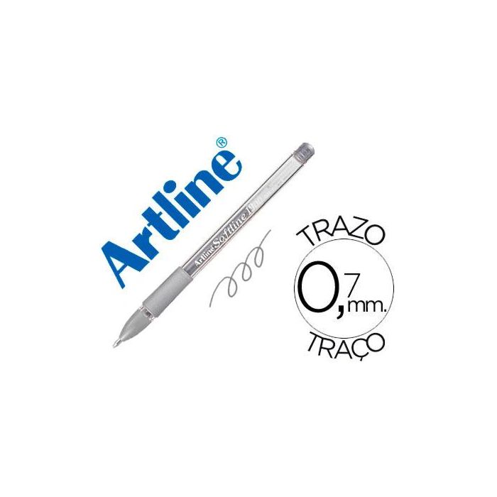 Boligrafo Artline 1900 Softline Tinta Aceite Metalico Plata 12 unidades