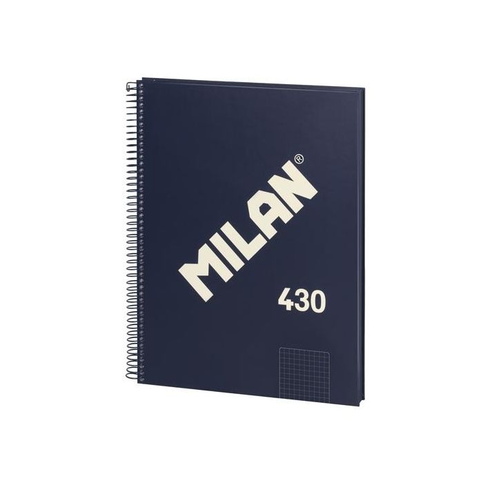 Milan libreta con espiral a4 80h papel 95 gr pautado 1 línea 7mm serie 1918 azul