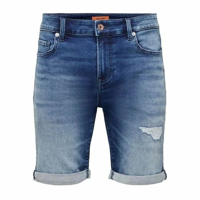 Pantalones Cortos Vaqueros para Hombre Only & Sons Onsply Dark Mid Blue Azul