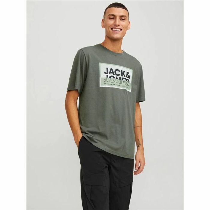 Camiseta de Manga Corta Hombre Jack & Jones logan Verde oscuro Hombre 4
