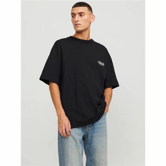 Camiseta de Manga Corta Hombre Jack & Jones bari Back Negro Hombre 3