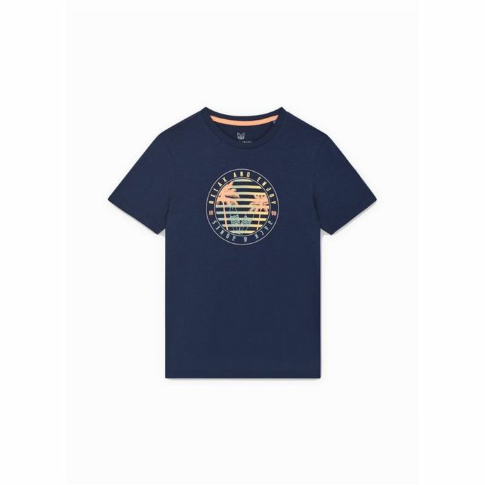 Camiseta de Manga Corta Infantil Jack & Jones Jjsummer Smu Vibe Tee Azul marino