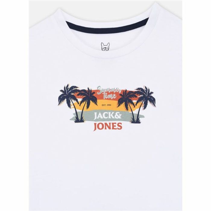 Camiseta de Manga Corta Infantil Jack & Jones Jjsummer Smu Vibe Tee Blanco 1