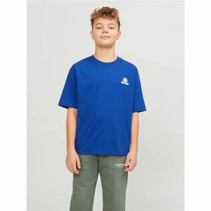 Camiseta de Manga Corta Infantil Jack & Jones Jorcole Back Print Azul oscuro 2